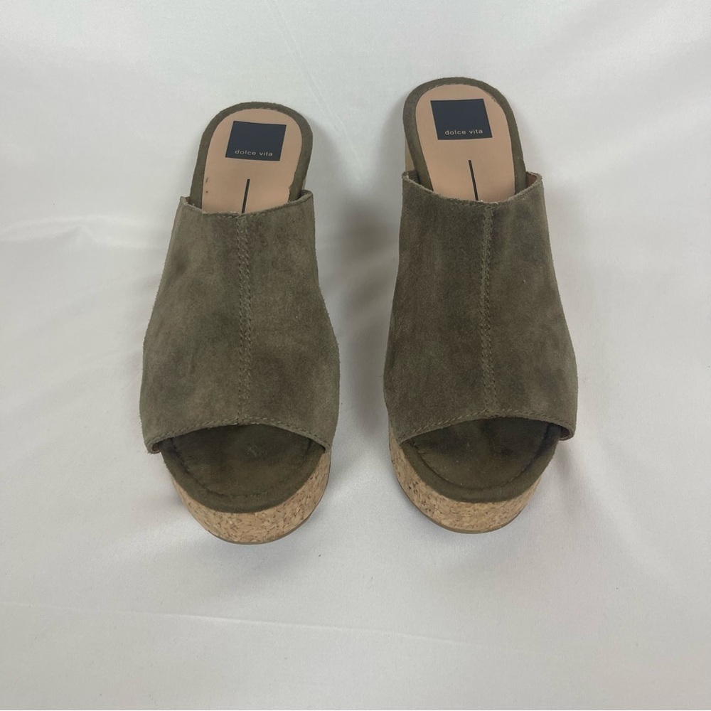 Dolce Vita Bailey Sage‎ Green Suede Wedges Size 9.5